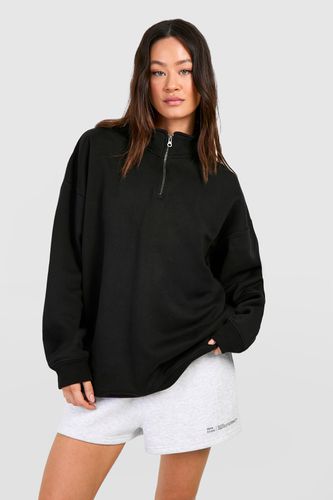 Womens Tall Basic Oversized Half Zip Sweatshirt - - L - boohoo - Modalova
