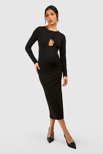 Womens Maternity Key Hole Midaxi Crepe Dress - - 12 - boohoo - Modalova
