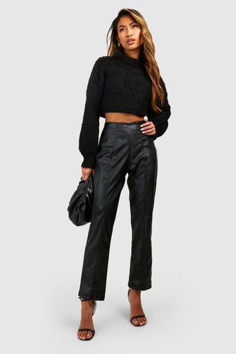 Womens Leather Look Skinny Trouser - - 10 - boohoo - Modalova