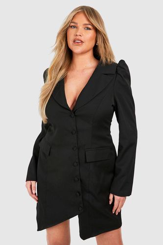 Womens Plus Woven Asymmetric Wrap Front Blazer Dress - - 16 - boohoo - Modalova