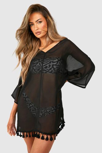 Womens Tassel Hem Cover-up Beach Dress - - M - boohoo - Modalova