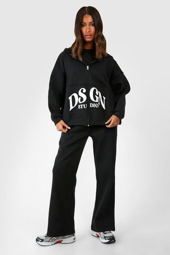 Womens Dsgn Studio Zip Through Hooded Straight Leg Tracksuit - - XL - boohoo - Modalova