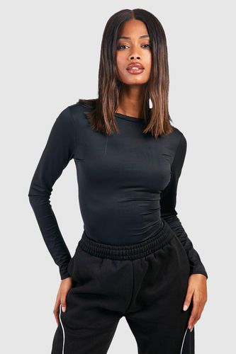 Womens Premium Matt Slinky Crew Neck Long Sleeve Top - - 10 - boohoo - Modalova