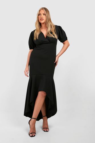 Womens Plus Puff Sleeve Fishtail Maxi Dress - - 16 - boohoo - Modalova