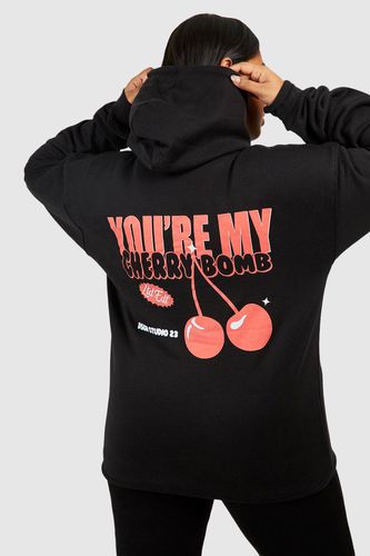 Womens Plus Oversized Cherry Bomb Printed Hoodie - - 16 - boohoo - Modalova