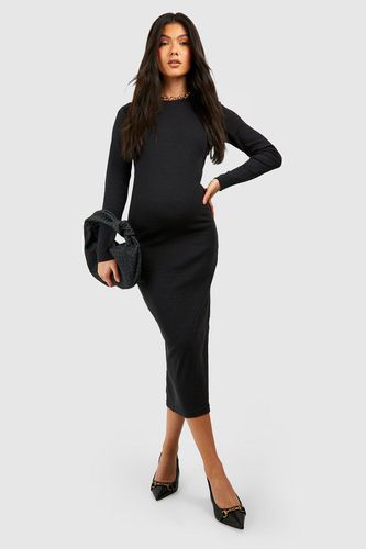 Womens Maternity Basic Crew Neck Midaxi Dress - - 12 - boohoo - Modalova