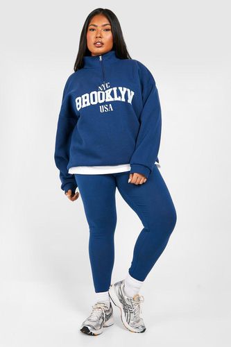 Womens Plus Brooklyn Half Zip And Legging Set - - 16 - boohoo - Modalova