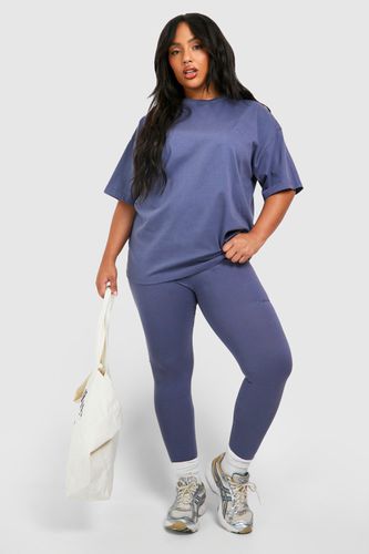 Womens Plus Cotton Oversized T-shirt And Legging Set - - 20 - boohoo - Modalova