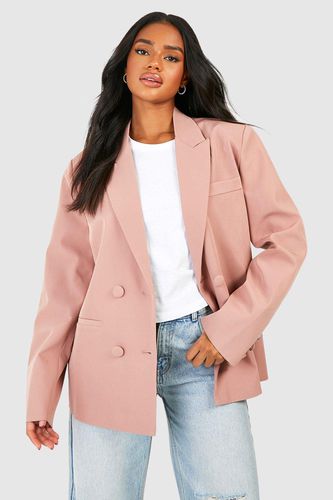 Womens Double Breasted Relaxed Fit Tailored Blazer - - 16 - boohoo - Modalova