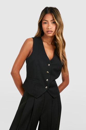 Womens Mock Horn Fitted Waistcoat - - 16 - boohoo - Modalova