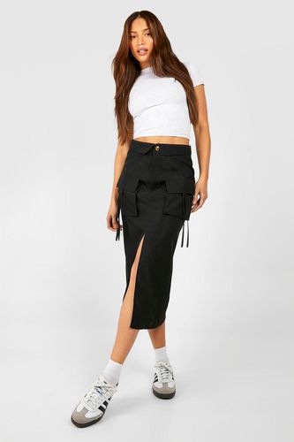 Womens Tall Woven Pocket Detail Midaxi Skirt - - 10 - boohoo - Modalova