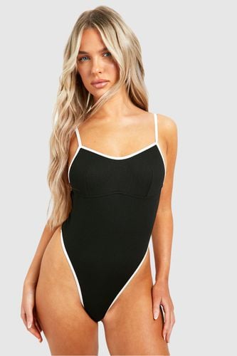 Womens Contrast Seam Bodysuit - - XL - boohoo - Modalova