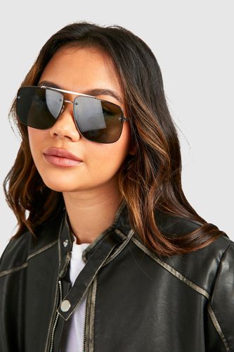 Womens Tinted Oversized Aviator Sunglasses - - One Size - boohoo - Modalova