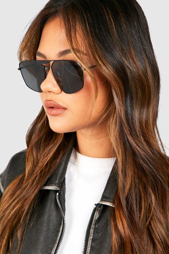 Womens Square Aviator Sunglasses - - One Size - boohoo - Modalova