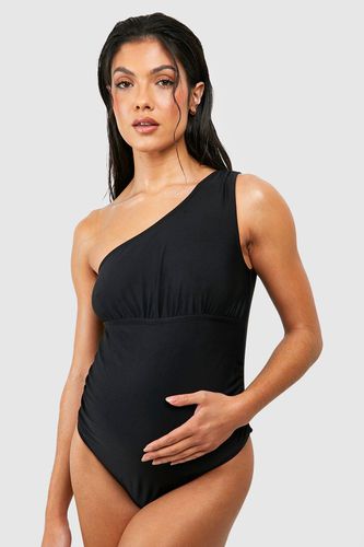 Womens Maternity Ruched One Shoulder Swimsuit - - 10 - boohoo - Modalova