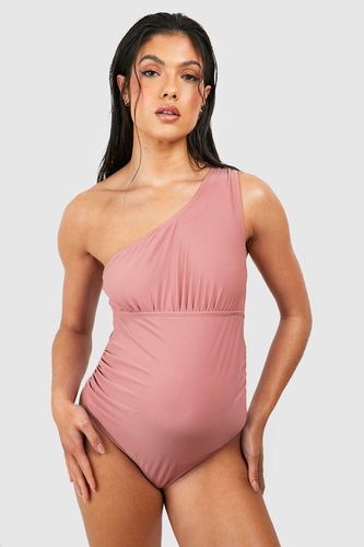 Womens Maternity Ruched One Shoulder Swimsuit - - 12 - boohoo - Modalova
