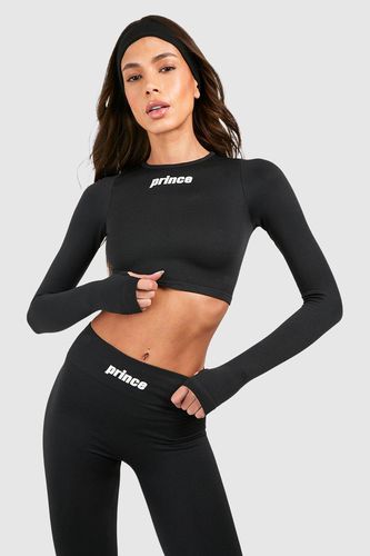 Womens Prince Seamless Long Sleeve Active Top With Thumbholes - - XS - boohoo - Modalova