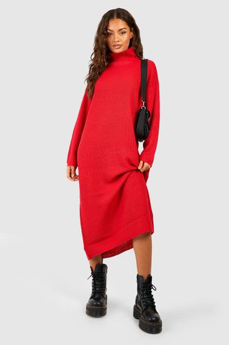 Womens Roll Neck Knitted Midi Dress - - XS - boohoo - Modalova