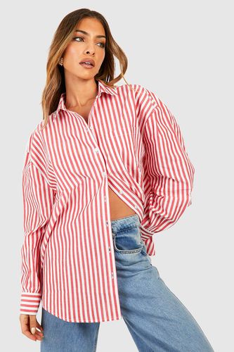 Womens Oversized Candy Stripe Shirt - - 12 - boohoo - Modalova