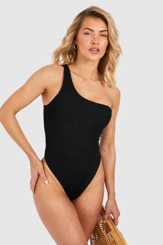 Womens Premium Crinkle One Shoulder Swimsuit - - 10 - boohoo - Modalova