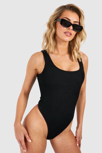 Womens Premium Crinkle Square Neck Swimsuit - - 10 - boohoo - Modalova