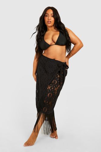 Womens Plus Wrap Tassel Hem Beach Skirt - - 22 - boohoo - Modalova