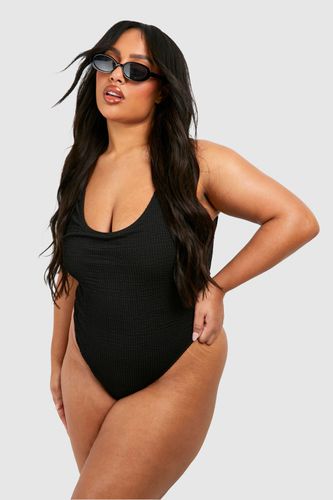 Womens Plus Crinkle Tummy Control Swimsuit - - 26 - boohoo - Modalova