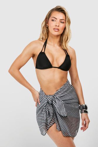 Womens Stripe Tie Knot Beach Sarong - - One Size - boohoo - Modalova