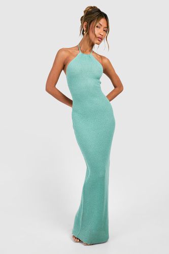 Womens Halterneck Crochet Maxi Dress - - M - boohoo - Modalova