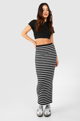 Womens Tall Premium Supersoft Stripe Midaxi Skirt - - 10 - boohoo - Modalova