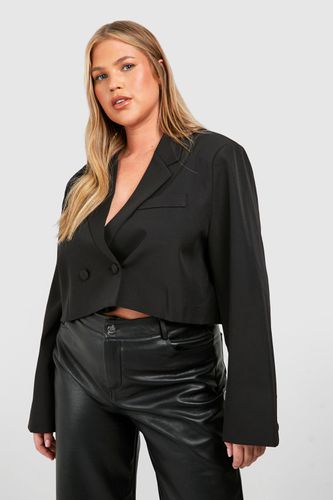 Womens Plus Double Breasted Boxy Crop Blazer - - 22 - boohoo - Modalova