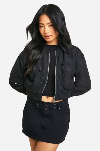 Womens Petite Utility Pocket Detail Bomber Jacket - - 10 - boohoo - Modalova