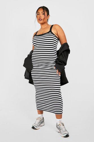 Womens Plus Striped Strappy Midaxi Dress - - 16 - boohoo - Modalova