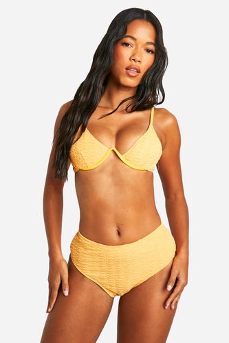 Womens Textured Underwired Bikini Top - - 6 - boohoo - Modalova