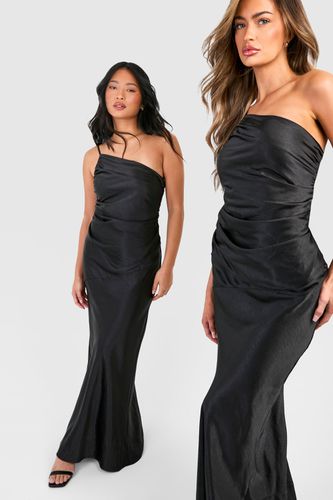 Womens Bridesmaid Satin Strappy Asymmetric Maxi Dress - - 14 - boohoo - Modalova