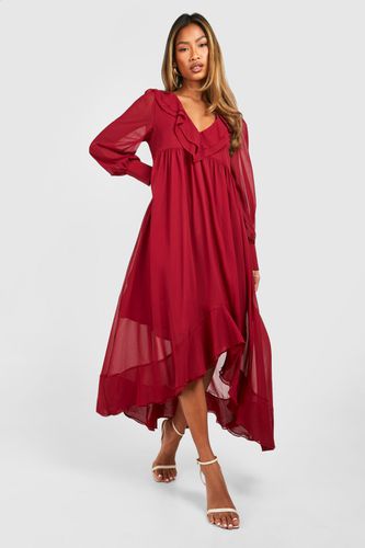 Womens Chiffon Ruffle Midaxi Smock Dress - - 8 - boohoo - Modalova