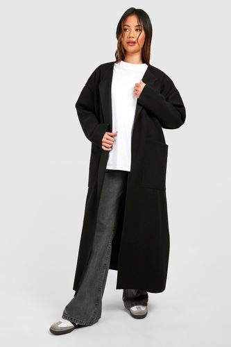 Womens Collarless Maxi Wool Look Coat - - 10 - boohoo - Modalova