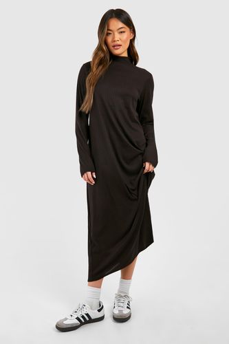 Womens Oversized Brushed Rib Column Midaxi Dress - - 10 - boohoo - Modalova