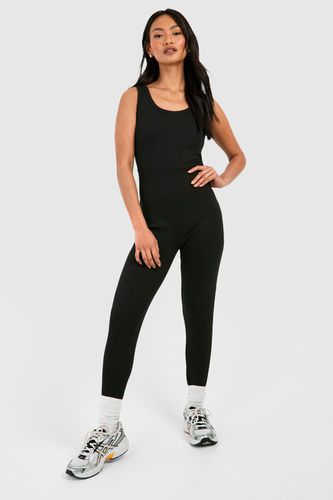 Womens Premium Rib Contrast Scoop Neck Jumpsuit - - 10 - boohoo - Modalova
