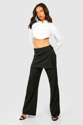 Womens Skirt Detail Wide Leg Trousers - - 8 - boohoo - Modalova