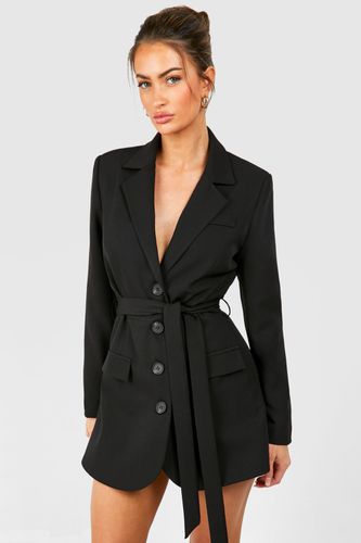 Womens Belted Tailored Blazer Playsuit - - 10 - boohoo - Modalova