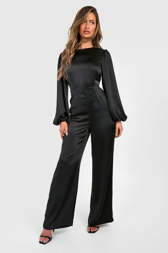 Womens Bridesmaid Satin Blouson Sleeve Jumpsuit - - 12 - boohoo - Modalova