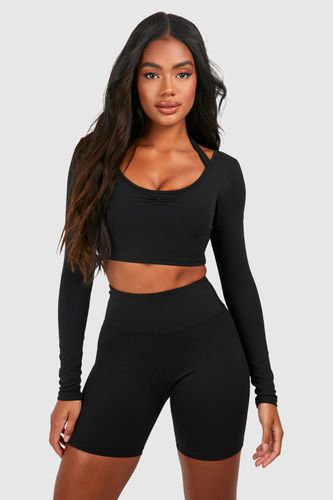 Womens Premium Sculpt Reform Strap Detail Long Sleeve Top - - M - boohoo - Modalova