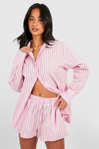 Womens Petite Variated Stripe Beach Shirt - - 10 - boohoo - Modalova