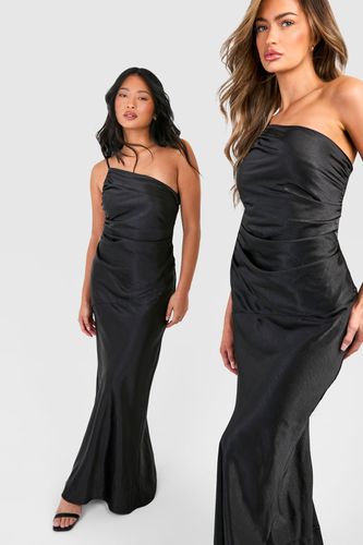 Womens Petite Bridesmaid Satin Strappy Asymmetric Maxi Dress - - 10 - boohoo - Modalova