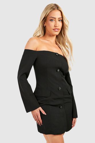 Womens Bardot Button Front Blazer Dress - - 14 - boohoo - Modalova