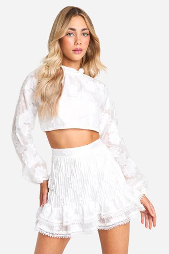 Womens Premium Lace Ruffle Hem Mini Skirt - - 12 - boohoo - Modalova