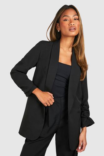 Womens Ruched Sleeve Tailored Blazer - - 10 - boohoo - Modalova