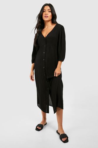 Womens Maternity Cheesecloth Button Down Midi Dress - - 16 - boohoo - Modalova