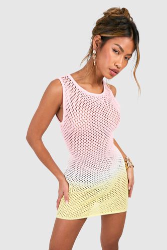 Womens Ombre Crochet Knitted Mini Dress - - XL - boohoo - Modalova